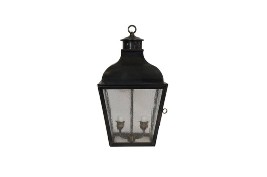 Point Pleasant Lantern - Darkened Copper - Antique Seedy Glass - Chain Hung