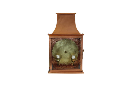 Jersey Devil Lantern - Raw Copper - Clear Hammered Glass - Wall Flush
