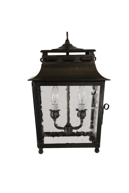 Salem Lantern - Darkened Copper - Clear Seedy Glass - Chain Hung