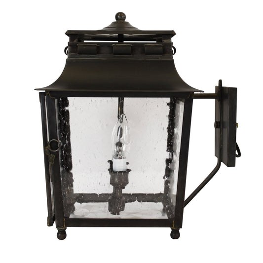 Salem Lantern - Darkened Copper - Clear Seedy Glass - Wall Bracket