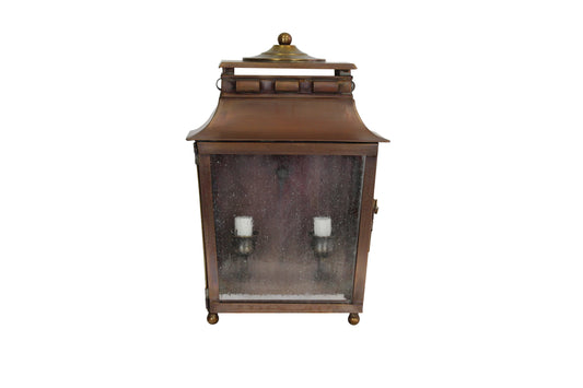 Salem Lantern - Weathered Copper - Clear Seedy Glass - Wall Flush