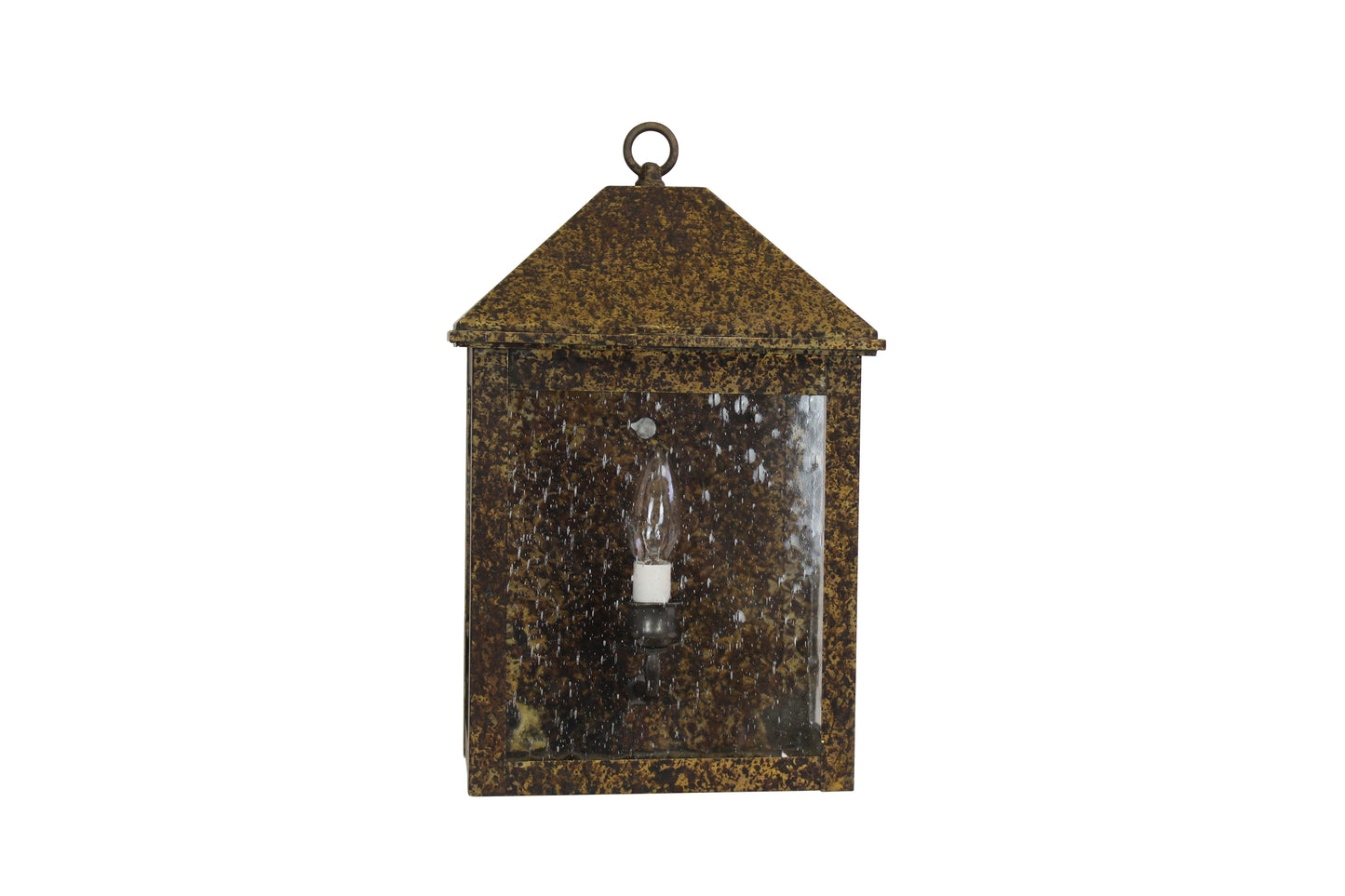 Radovan Lantern - Chemical Rust - Antique Seedy Glass - Wall Flush