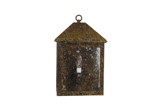 Radovan Lantern - Chemical Rust - Antique Seedy Glass - Wall Flush